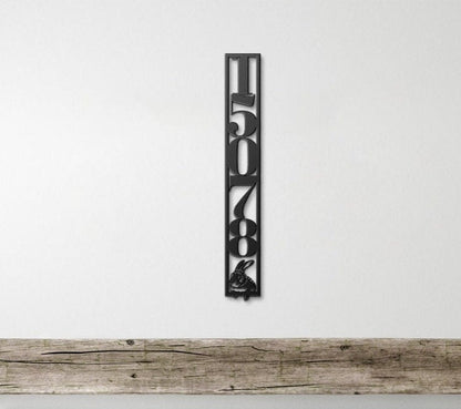 Custom Metal Address Sign, Vertical Address Sign, House Numbers Metal Sign, Rabbit Address Sign, Bunny Metal Address Plaque, Large Sign