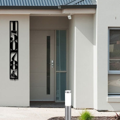 Custom Metal Address Sign, Vertical Address Sign, House Numbers Metal Sign, Rabbit Address Sign, Bunny Metal Address Plaque, Large Sign