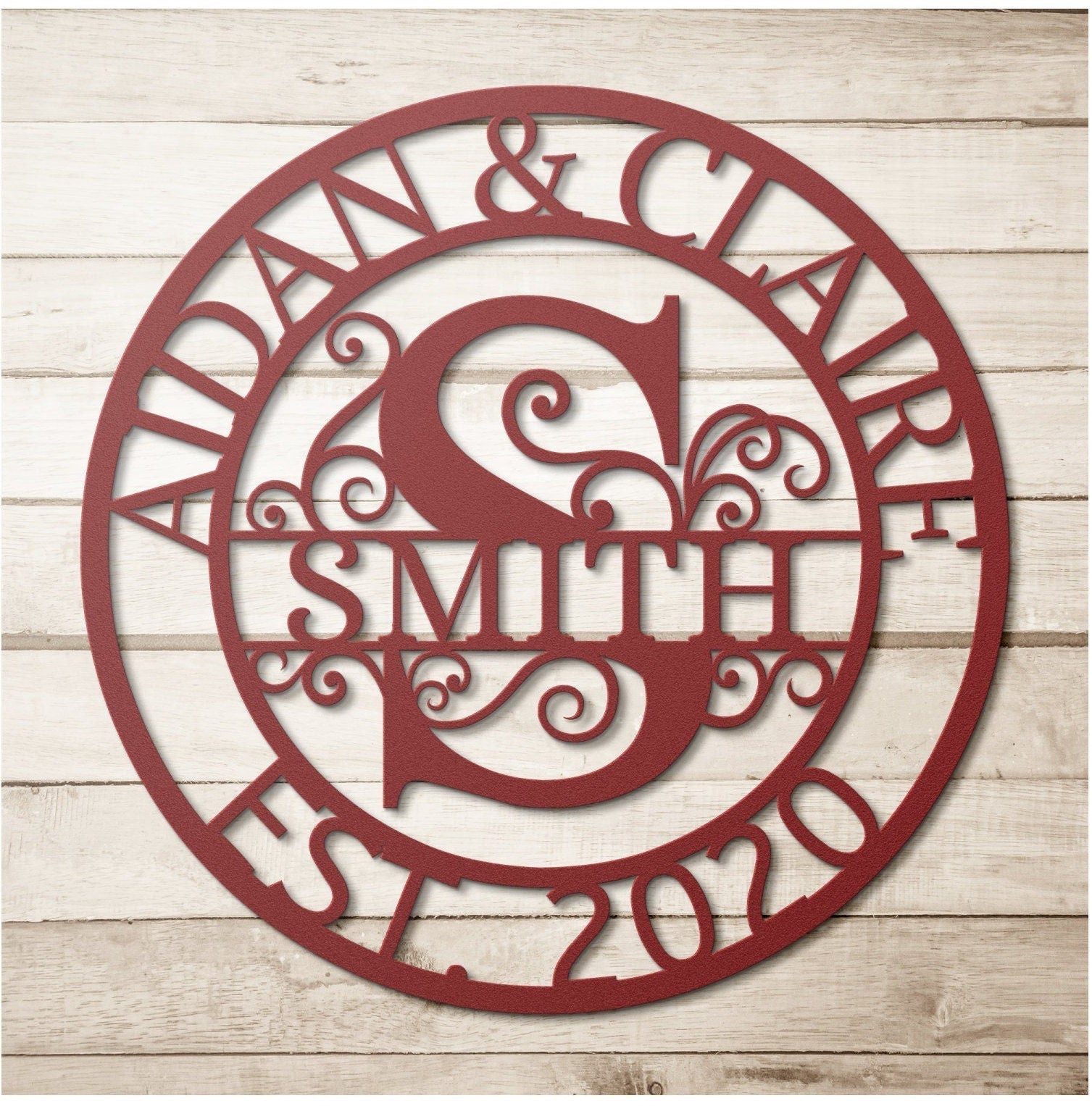 Custom Metal Monogram Sign, Metal Wall Art, Last Name Sign, Family Name Sign, Personalized Wedding Gift, Custom Metal Art, Outdoor Metal Art