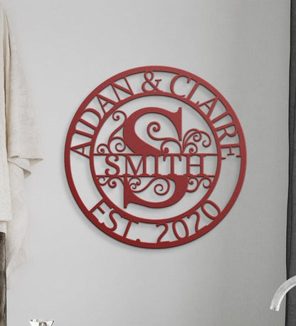 Custom Metal Monogram Sign, Metal Wall Art, Last Name Sign, Family Name Sign, Personalized Wedding Gift, Custom Metal Art, Outdoor Metal Art