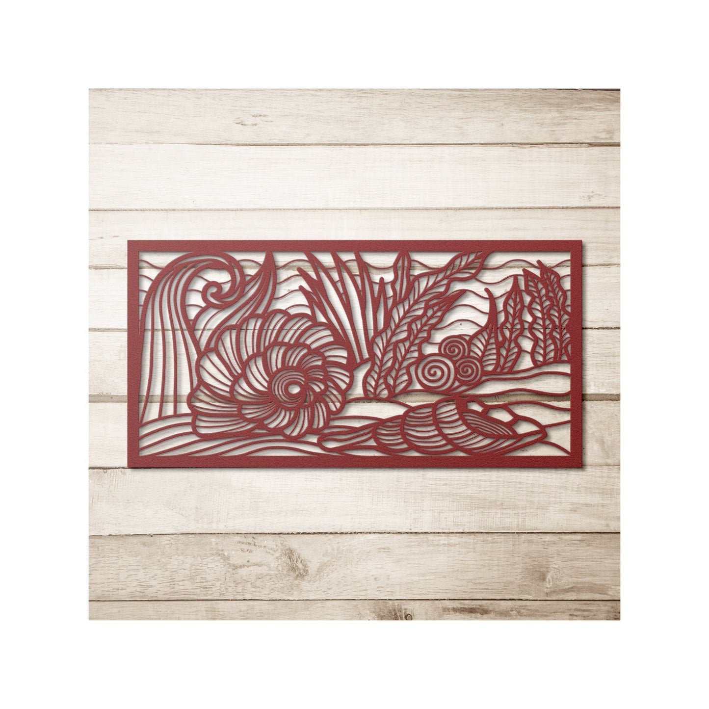 Underwater Seashells Metal Wall Art, Nautical Undersea Wall Decor, Ocean Metal Wall Art, Coral Reefs Wall Decor, Underwater Wall Sign