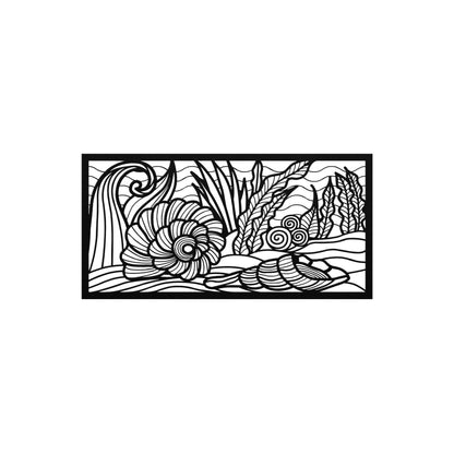 Underwater Seashells Metal Wall Art, Nautical Undersea Wall Decor, Ocean Metal Wall Art, Coral Reefs Wall Decor, Underwater Wall Sign