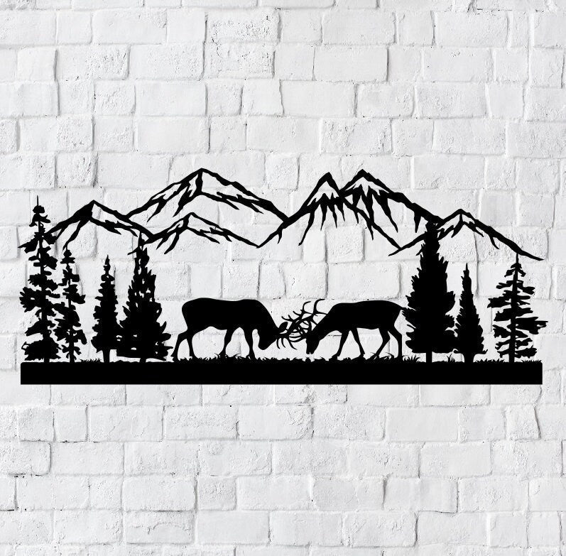 Mountain Metal Home Decor / Mountain Deer Wall Art / Mountain Metal Wall Art / Metal Wall Art / Wall Art / Metal Wall Decor