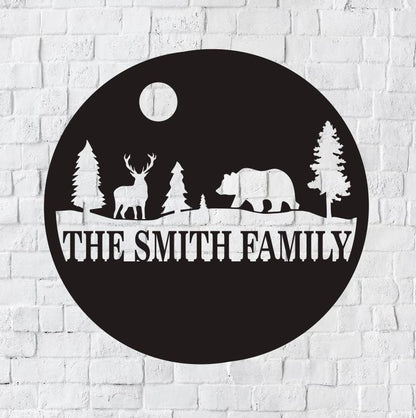 Personalized Family Name Metal Sign | Housewarming Gift | Door Hanger | Wedding Gift | Nature Metal Monogram Sign | Nature Metal Sign