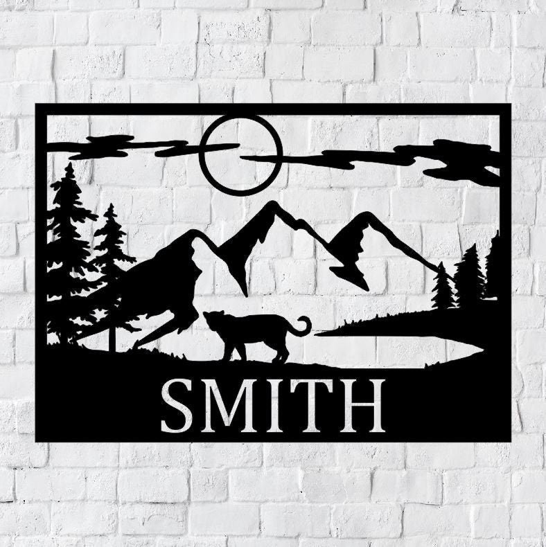 Personalized Family Name Metal Sign | Housewarming Gift | Door Hanger | Wedding Gift | Nature Metal Monogram Sign | Nature Metal Sign