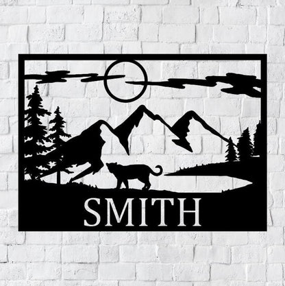 Personalized Family Name Metal Sign | Housewarming Gift | Door Hanger | Wedding Gift | Nature Metal Monogram Sign | Nature Metal Sign