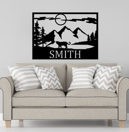 Personalized Family Name Metal Sign | Housewarming Gift | Door Hanger | Wedding Gift | Nature Metal Monogram Sign | Nature Metal Sign