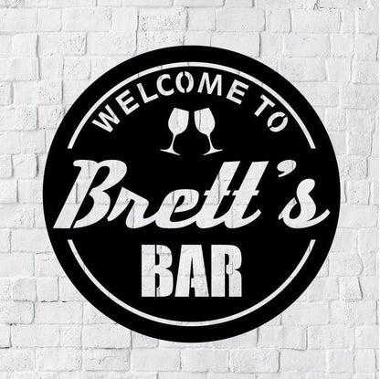 Personalized Metal Bar Sign, Fathers Day Gift, Metal Sign, Established Date, Custom Bar Plaque