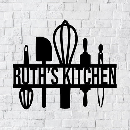 Personalized Kitchen Metal Sign / Metal Kitchen Wall Art / Personalized Name Kitchen Wall Art / Kitchen Metal Art