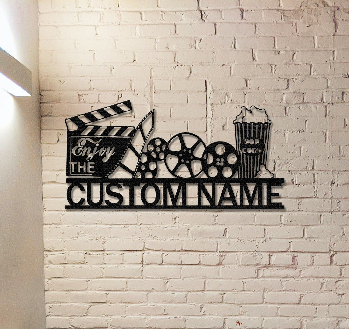 Personalized Theater Metal Sign,Family Name Cinema Sign,Home Theater Decor,Light up Home Theater Wall Art,Custom Cinema Sign