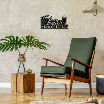 Personalized Theater Metal Sign,Family Name Cinema Sign,Home Theater Decor,Light up Home Theater Wall Art,Custom Cinema Sign