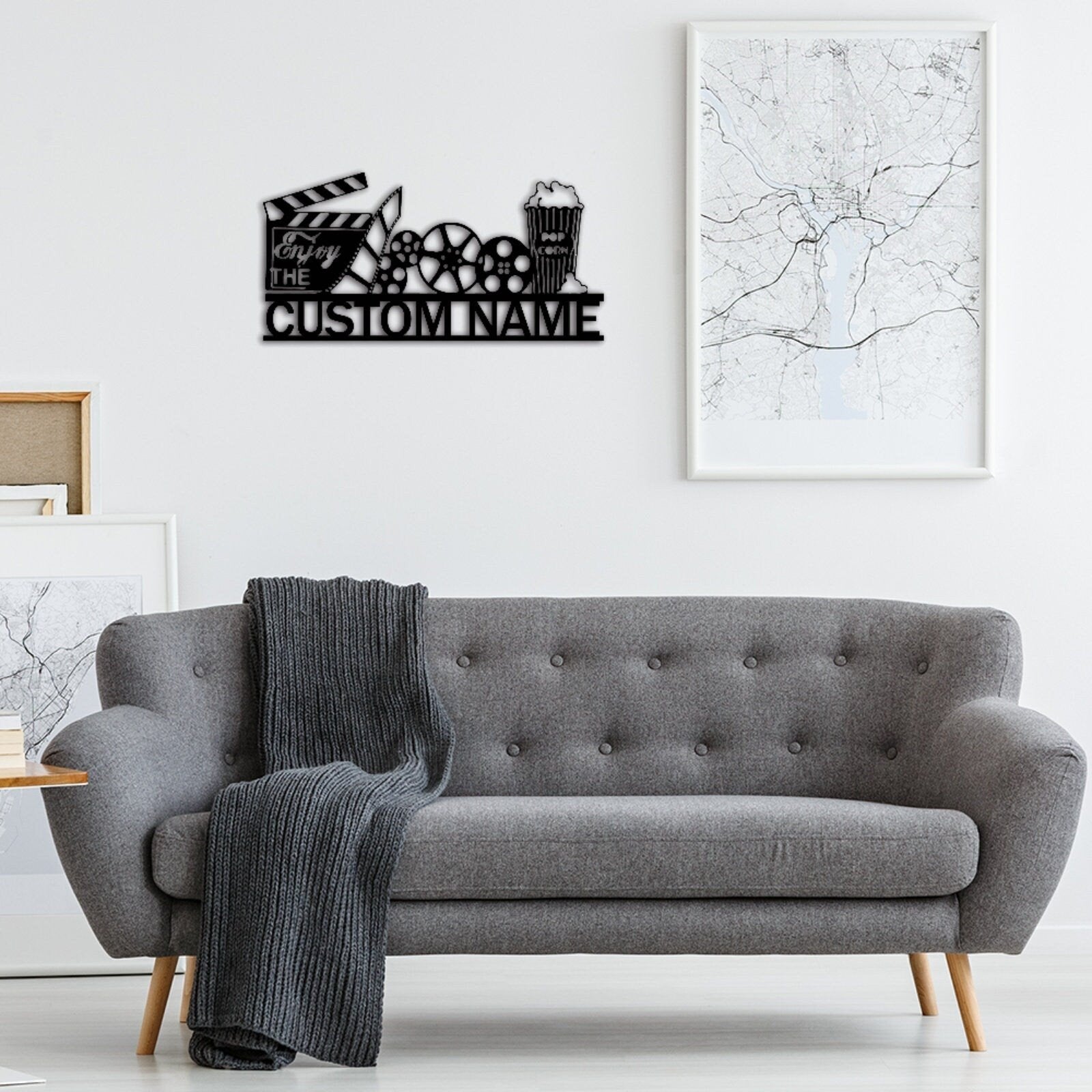 Personalized Theater Metal Sign,Family Name Cinema Sign,Home Theater Decor,Light up Home Theater Wall Art,Custom Cinema Sign