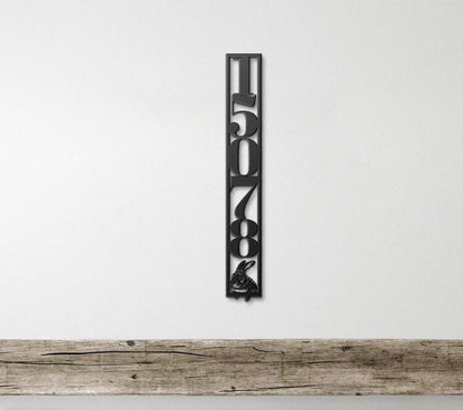 Vertical Metal Address Sign, Custom Address Sign, House Numbers Metal Sign, Rabbit Address Sign, Bunny Metal Address Plaque, Large Sign