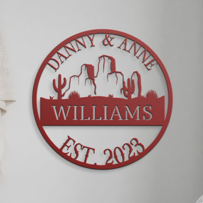 Arizona Metal Wedding Sign, Last Name Established Sign, Family Name Sign, Metal Sign Custom, Couple Gift, Texas Personalized Sign