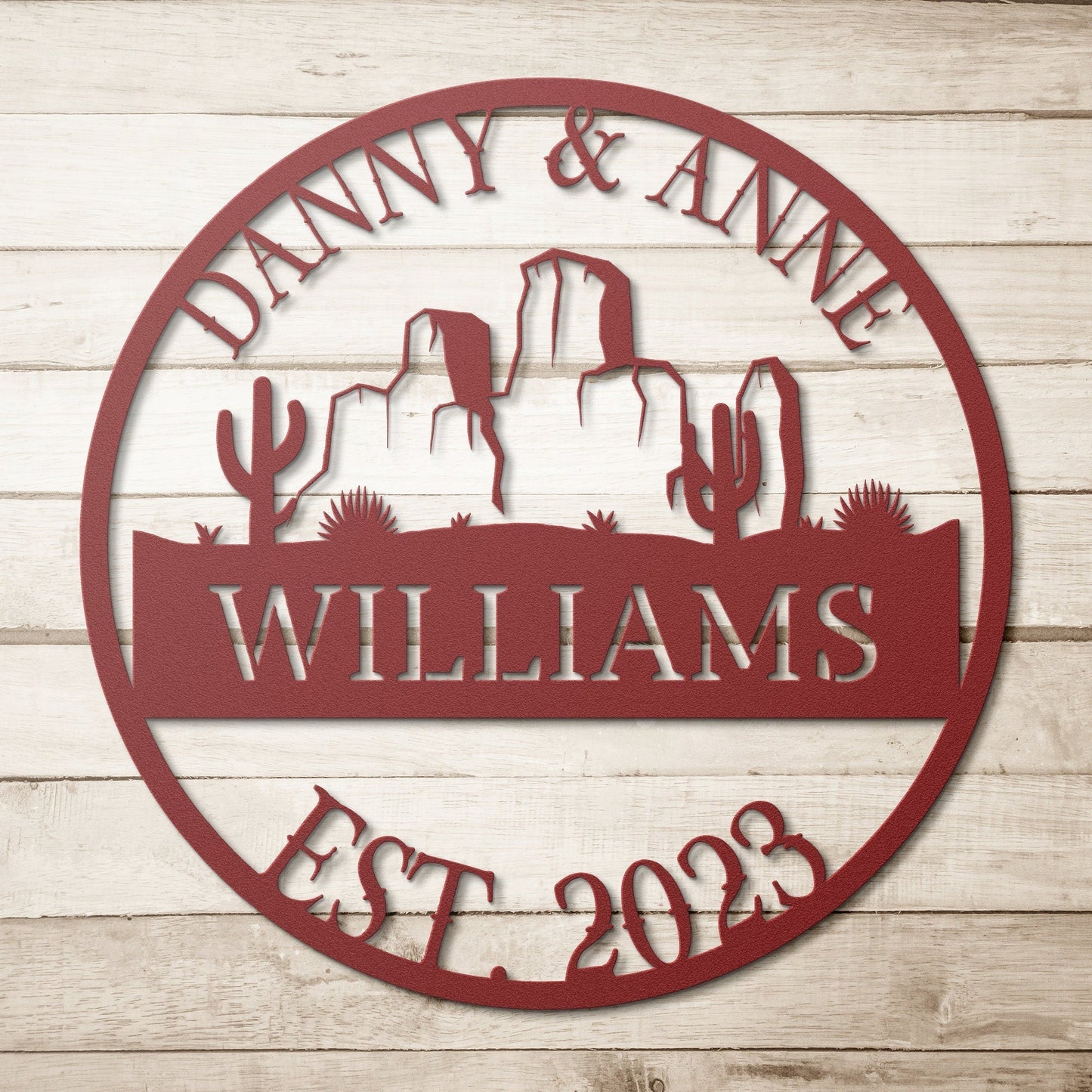 Arizona Metal Wedding Sign, Last Name Established Sign, Family Name Sign, Metal Sign Custom, Couple Gift, Texas Personalized Sign