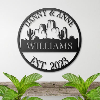 Arizona Metal Wedding Sign, Last Name Established Sign, Family Name Sign, Metal Sign Custom, Couple Gift, Texas Personalized Sign