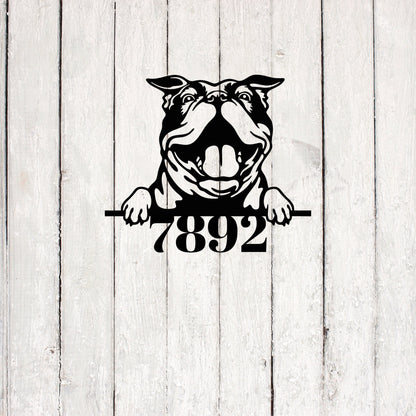 Dog Metal House Number Sign, Metal Address Sign, Metal Address Plaque, Custom Address Number Sign, Large Metal Sign, Outdoor Patio Sign