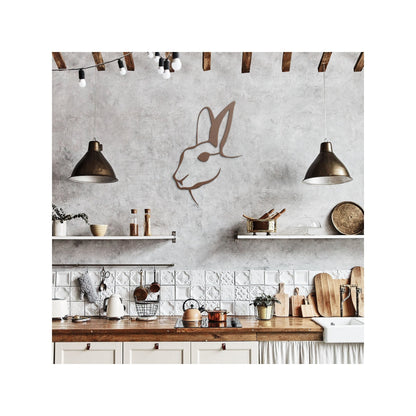 Rabbit Metal Sign, Rabbit Head Wall Decor, Farmhouse Rabbit Sign, Farm Animals Home Decor, Minimalist Rabbit Metal Art, Rabbit Lovers Gift