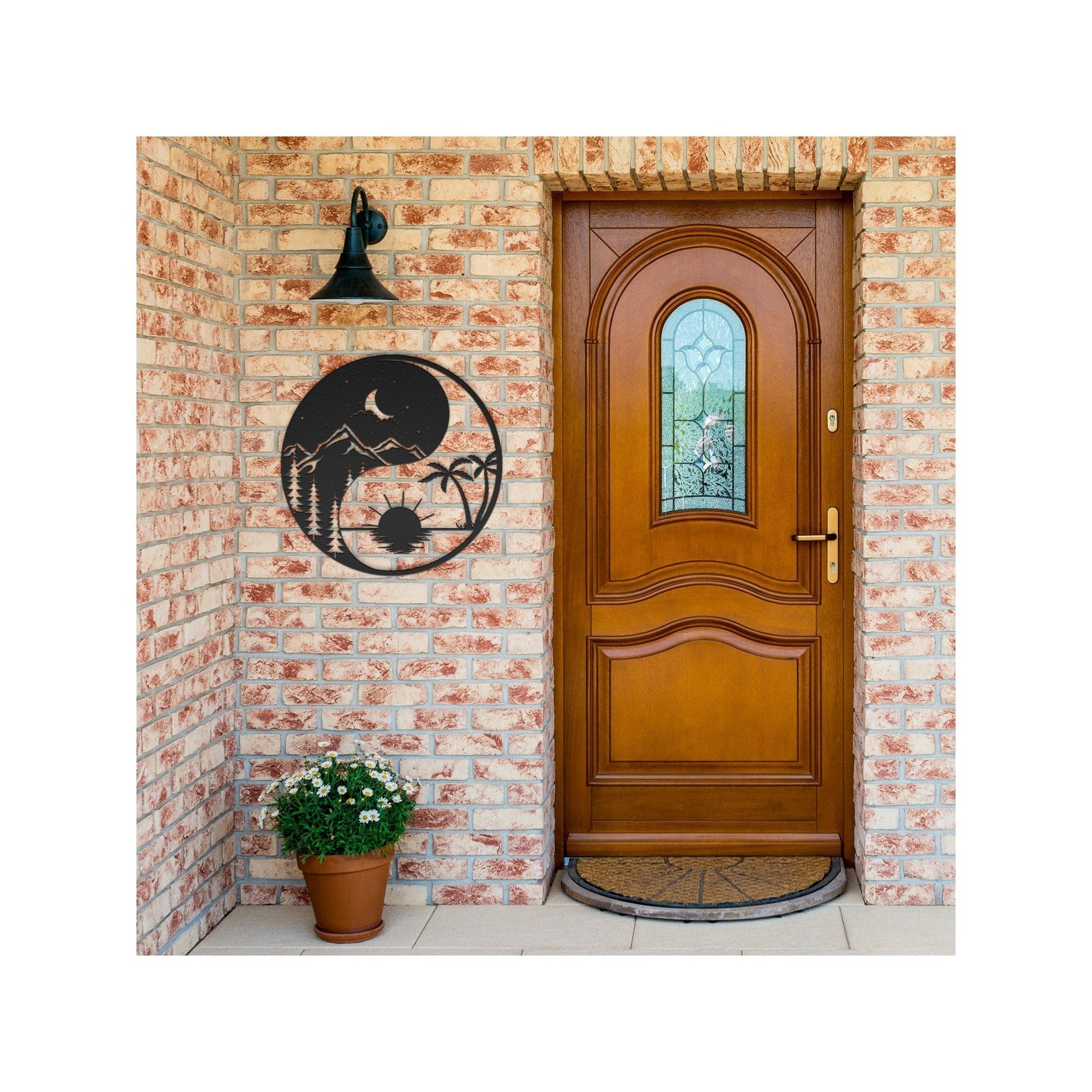 Sun And Moon Metal Sign, Ying Yang Metal Wall Art, Metal Sun And Moon Decor, Sun and Moon Wall Art, Housewarming Gift, Day and Night Sign