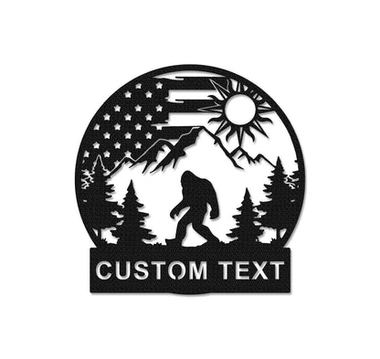 Personalized Big Foot Metal Sign,Bigfoot Mountain Sign,Custom Metal Sasquatch,Bigfoot Yard Decor,Bigfoot Yard Art,Yeti Sign,Campers Decor