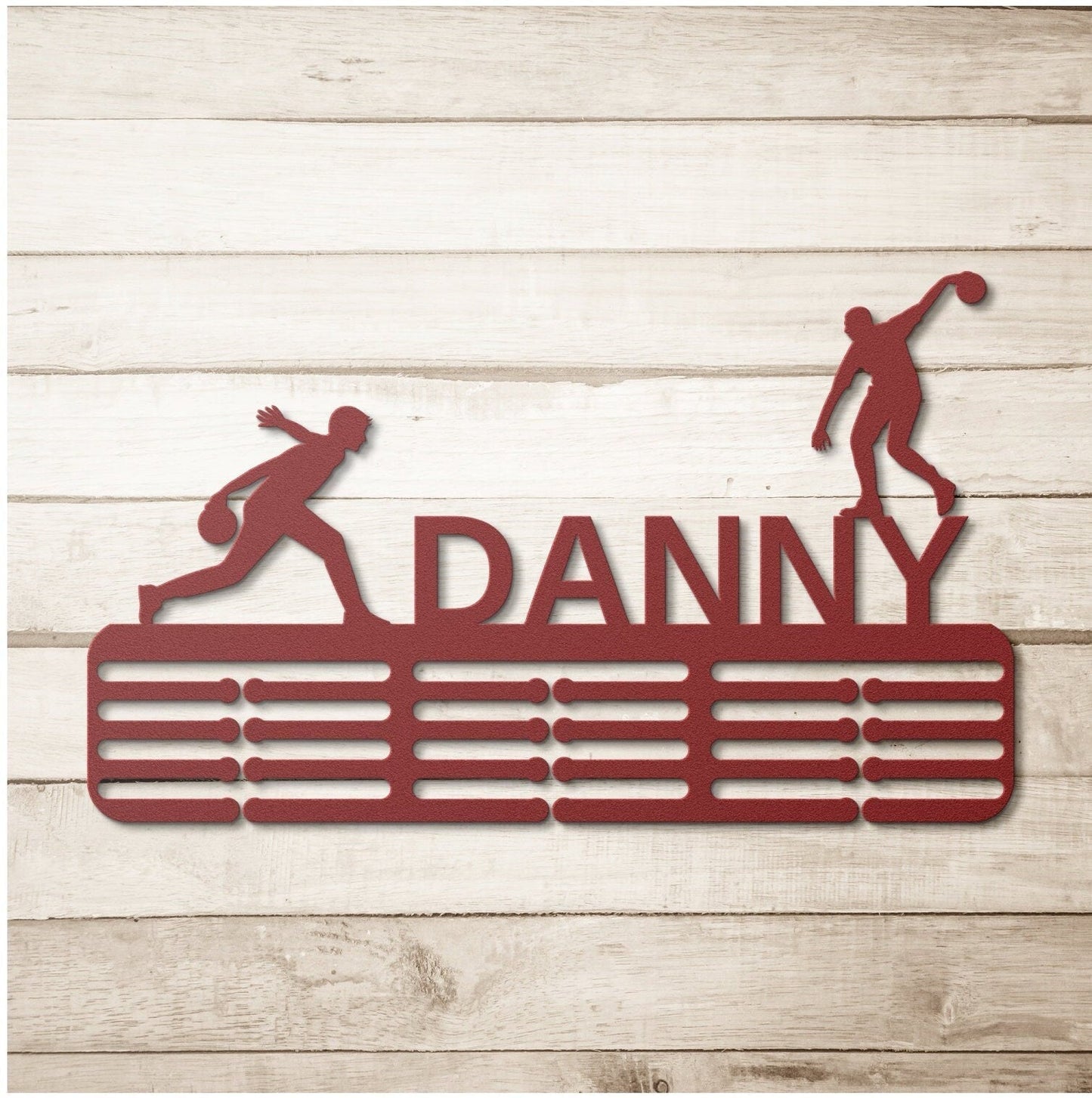 Personalized Bowling Medal Hanger, Medal Display, Medal Holder For Kids, Sports Medal Rack, Sports Metal Sign, Bowling Ornament