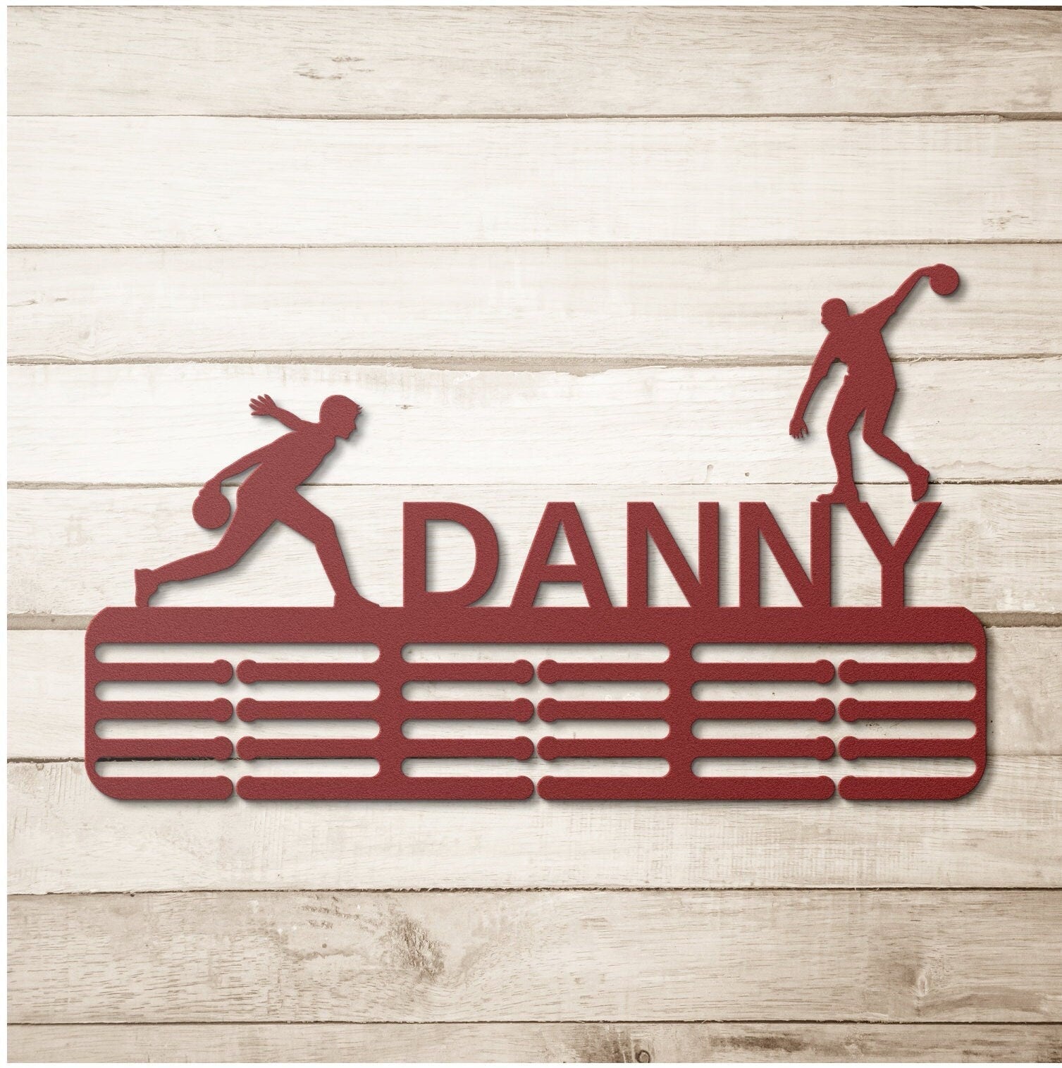 Personalized Bowling Medal Hanger, Medal Display, Medal Holder For Kids, Sports Medal Rack, Sports Metal Sign, Bowling Ornament