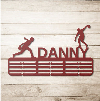 Personalized Bowling Medal Hanger, Medal Display, Medal Holder For Kids, Sports Medal Rack, Sports Metal Sign, Bowling Ornament