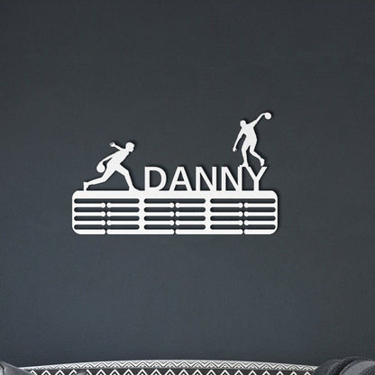 Personalized Bowling Medal Hanger, Medal Display, Medal Holder For Kids, Sports Medal Rack, Sports Metal Sign, Bowling Ornament