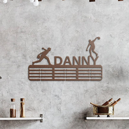 Personalized Bowling Medal Hanger, Medal Display, Medal Holder For Kids, Sports Medal Rack, Sports Metal Sign, Bowling Ornament