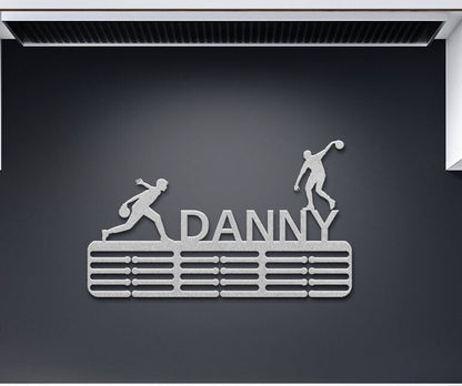 Personalized Bowling Medal Hanger, Medal Display, Medal Holder For Kids, Sports Medal Rack, Sports Metal Sign, Bowling Ornament