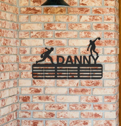 Personalized Bowling Medal Hanger, Medal Display, Medal Holder For Kids, Sports Medal Rack, Sports Metal Sign, Bowling Ornament