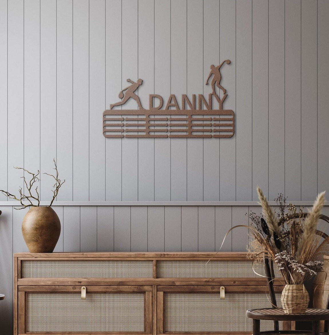 Personalized Bowling Medal Hanger, Medal Display, Medal Holder For Kids, Sports Medal Rack, Sports Metal Sign, Bowling Ornament