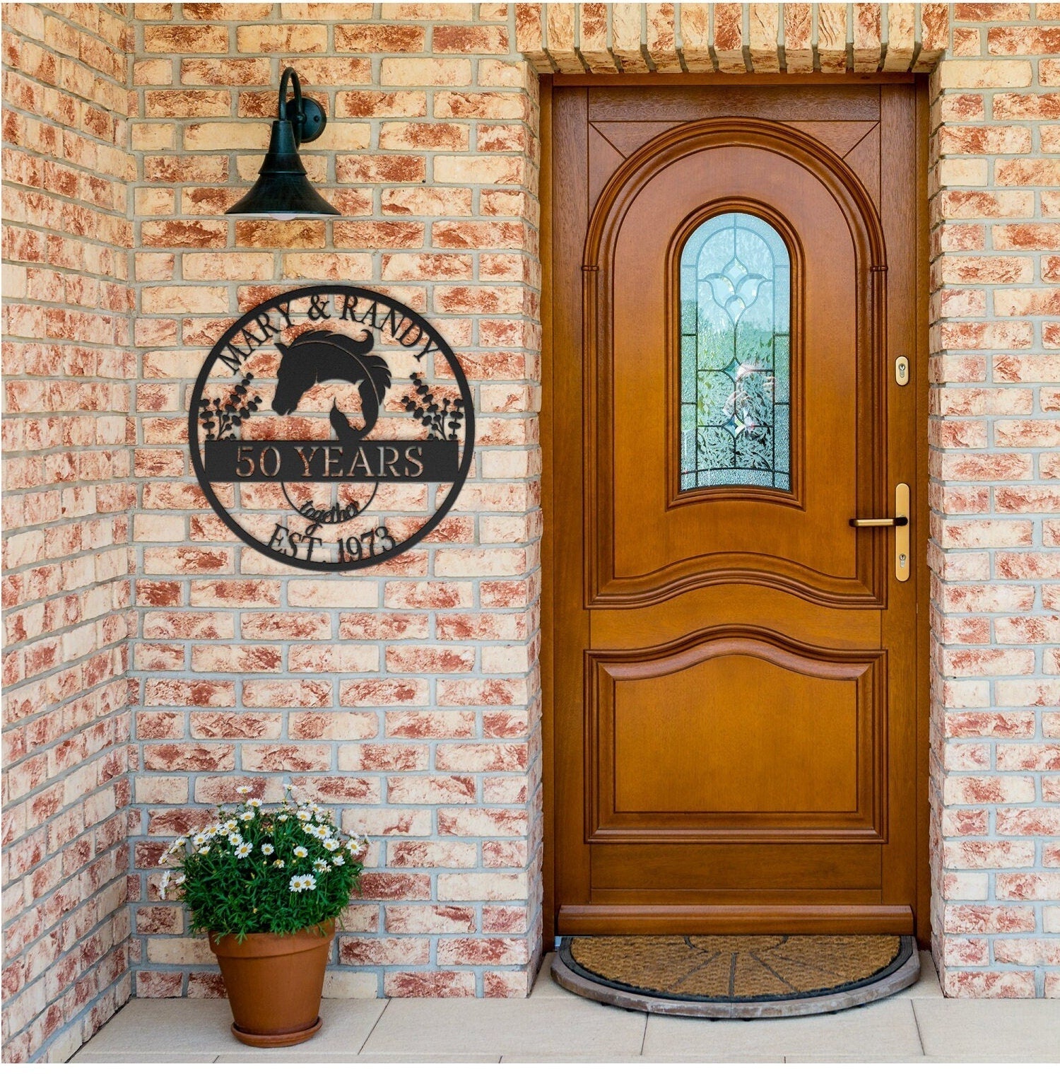 50th Anniversary Gift, Gift For Parents, Golden Anniversary, 50 Year Anniversary Sign, Wedding Anniversary Metal Sign, Horse Lovers Gift