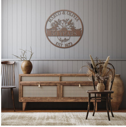 50th Anniversary Gifts For Parents, Wedding Anniversary Metal Sign, Golden Anniversary, 50th Anniversary Decor, 50 Year Anniversary Gift