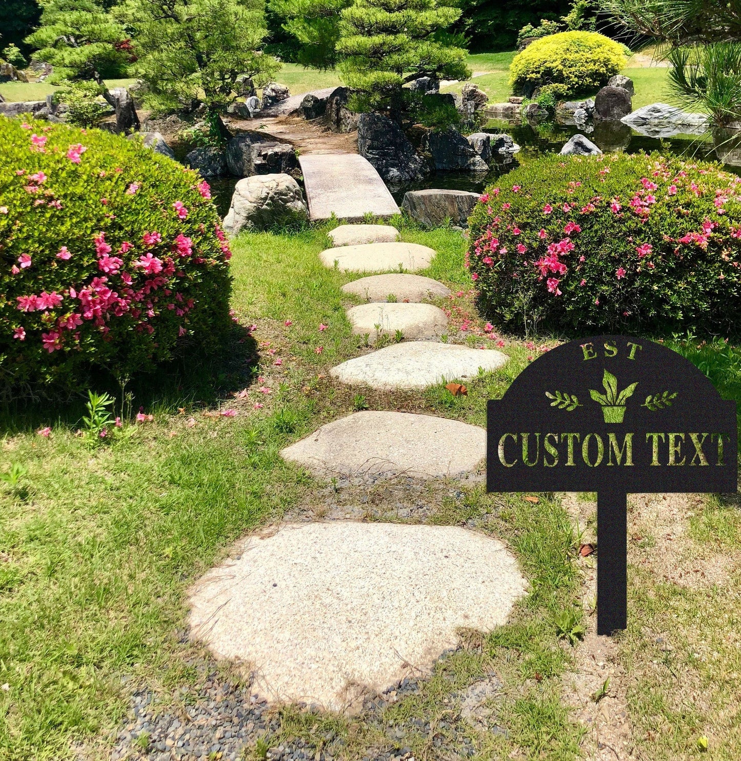 Garden Sign With Stake,Custom Stake Sign,Garden Decor,Garden Name Sign,Garden Metal Sign,Yard Decor,Lawn Decor,Garden Wall Art