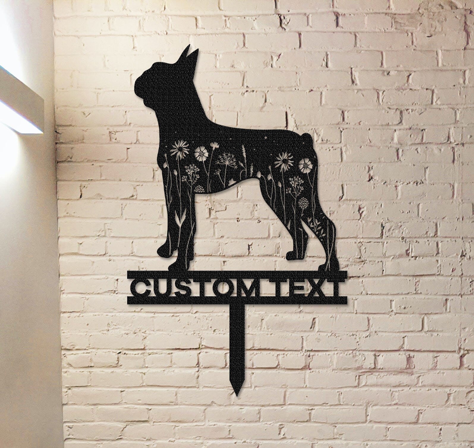 Custom Boston Terrier Memorial Stake Sign,Pet Grave Markers Sign, Metal Sign With Stake,Pet Loss Gift,Sympathy Sign, Remembrance Stake