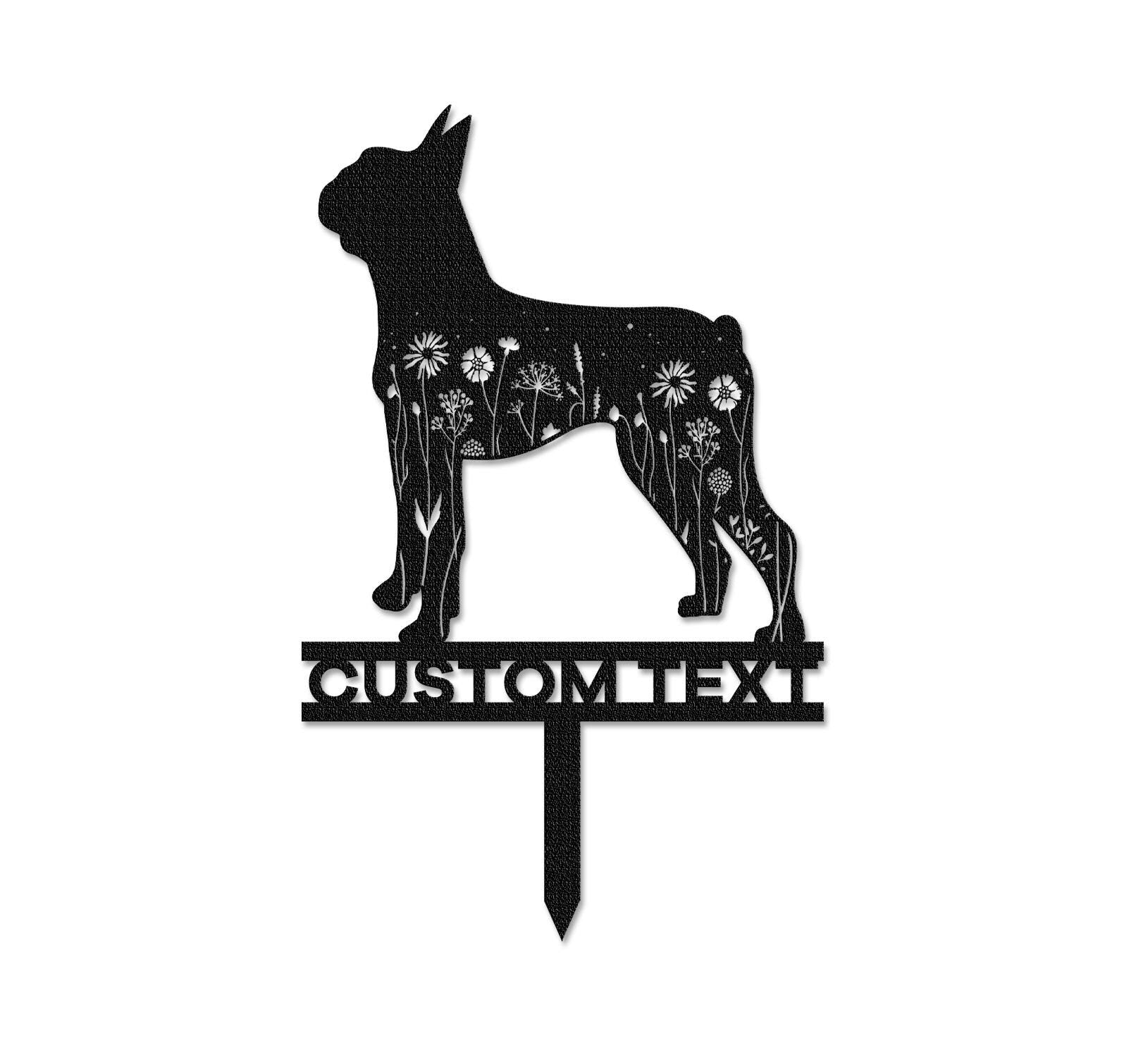 Custom Boston Terrier Memorial Stake Sign,Pet Grave Markers Sign, Metal Sign With Stake,Pet Loss Gift,Sympathy Sign, Remembrance Stake