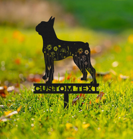 Custom Boston Terrier Memorial Stake Sign,Pet Grave Markers Sign, Metal Sign With Stake,Pet Loss Gift,Sympathy Sign, Remembrance Stake