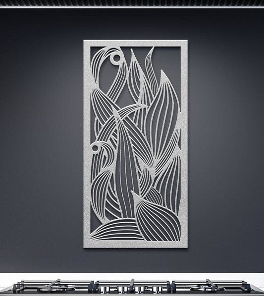 Large Leaves Metal Sign, Metal Leaf Wall Art, Decorative Leaves Wall Hanging, Plant Metal Wall Decor, Nature Metal Sign