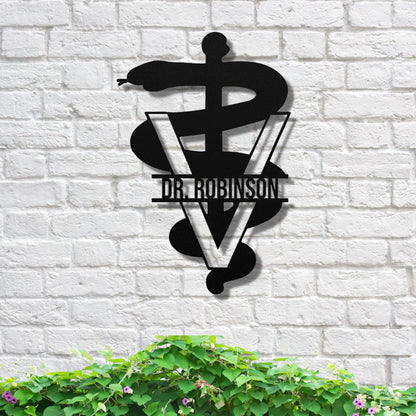 Custom Metal Veterinary Sign, Veterinarian Doctor Metal Sign, Veterinary Gift, Veterinarian Office Sign, Vet School Graduation Gift, Caduceu