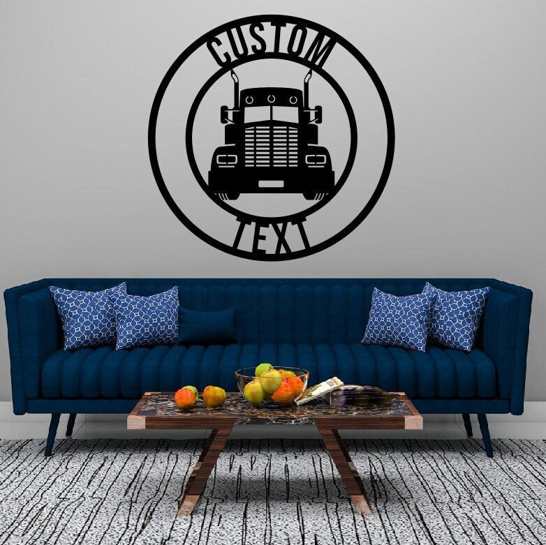 Personalized Transport Truck Metal Wall Art, Trucker Metal Sign, Home Decor Truck Sign, Steel Metal Art, Custom Trucking Wall Art