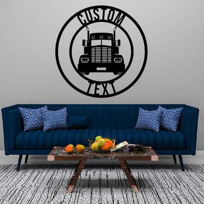 Personalized Transport Truck Metal Wall Art, Trucker Metal Sign, Home Decor Truck Sign, Steel Metal Art, Custom Trucking Wall Art