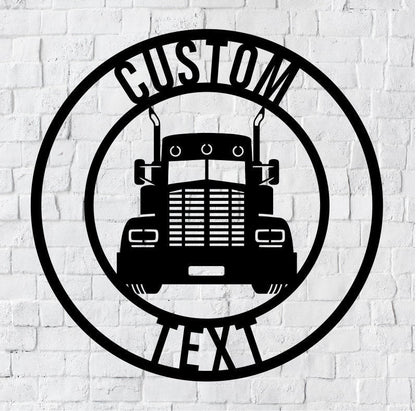 Personalized Transport Truck Metal Wall Art, Trucker Metal Sign, Home Decor Truck Sign, Steel Metal Art, Custom Trucking Wall Art