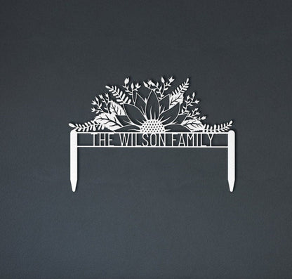 Family Custom Yard Sign, Outdoor Patio Metal Sign, Sunflower Metal Yard Sign, Welcome Yard Sign, Yard Address Sign, Address Sign For Yard