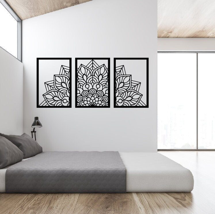 Three Piece Metal Wall Art Mandela / Metal Wall Art / 3 Piece Metal Wall Art / Metal Home Decor / Mandela Wall Art Decor