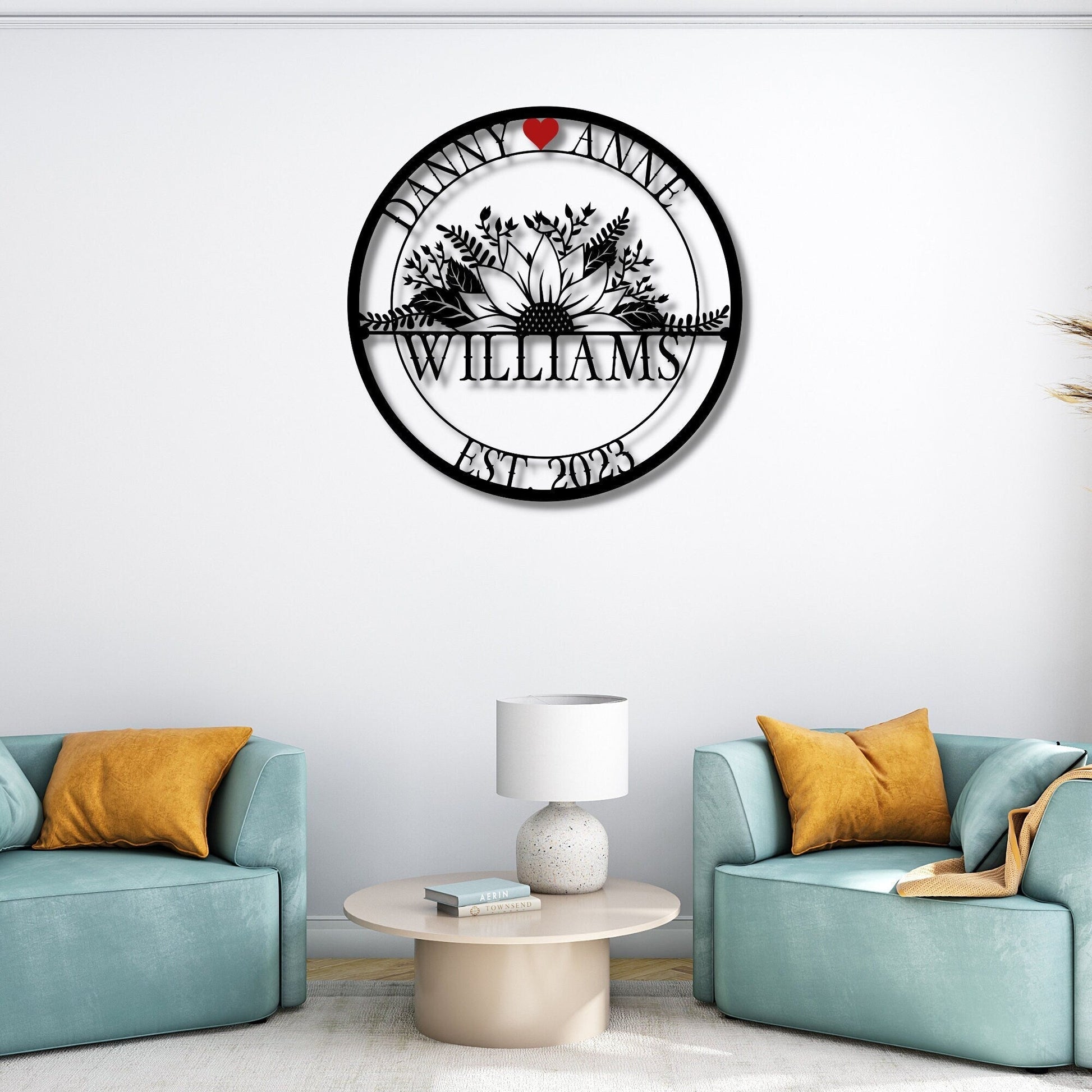 Personalized Wedding Sign, Last Name Established Sign, Family Name Sign, Metal Sign Custom, Anniversary Couple Gift Personalized Sign