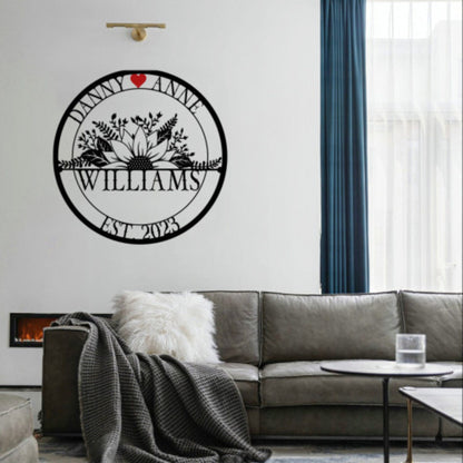 Personalized Wedding Sign, Last Name Established Sign, Family Name Sign, Metal Sign Custom, Anniversary Couple Gift Personalized Sign