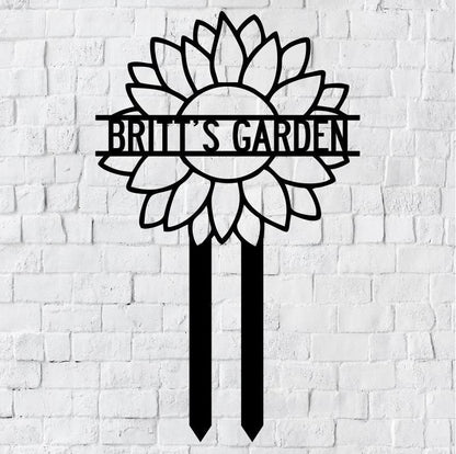 Personalized Flower Garden Stake Metal Sign | Garden Stake Metal Sign | Garden Sign | Custom Garden Sign | Garden Name Metal Sign