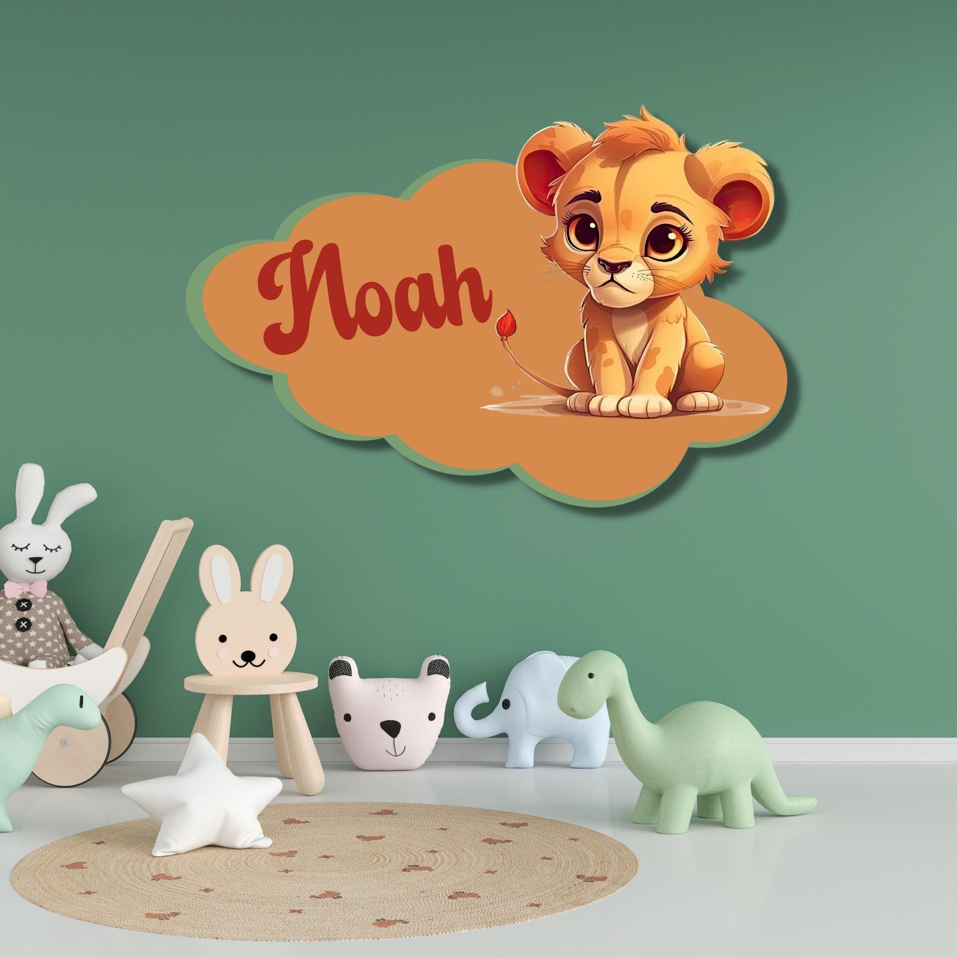 Lion Metal Nursery Decor, Personalized Metal Baby Name Sign, Baby Nursery Sign, Custom Nursery Sign, Metal Name Sign, Kids Name Sign