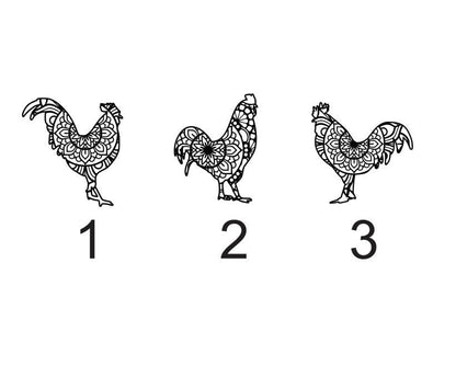 Rooster Metal Garden Stake Sign / Outdoor Mandala Chicken decoration / Rooster Farmhouse metal sign / Metal Stake Sign / Summer Decor